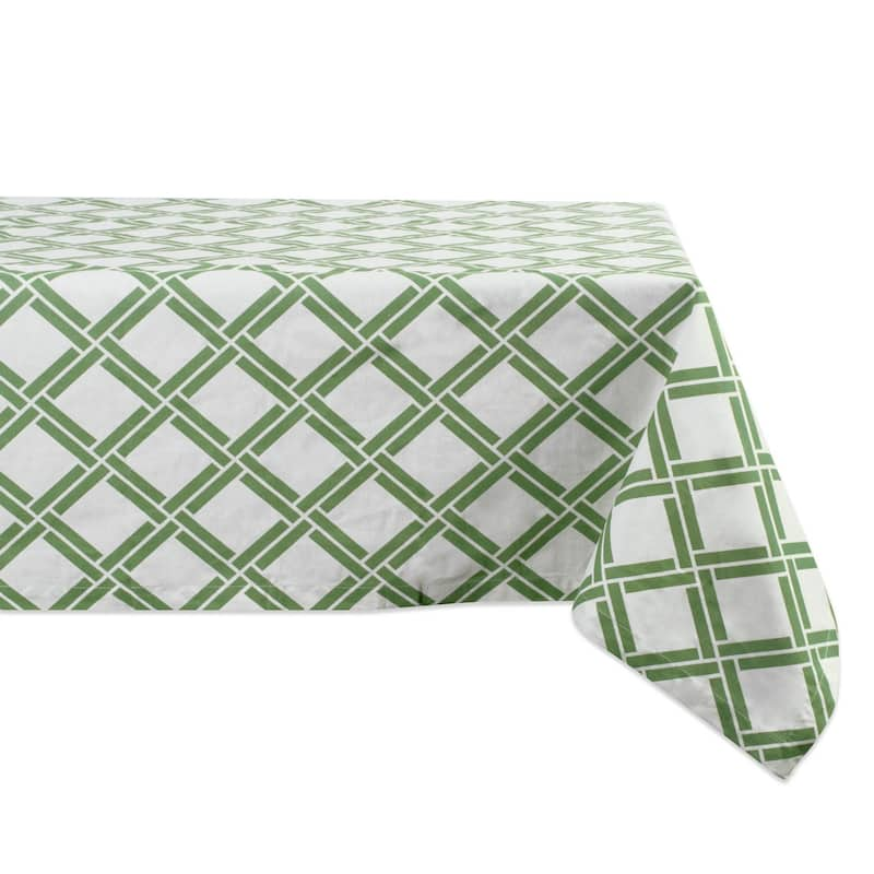 DII Lemon Bliss Print Tablecloth 70 Round - 60x120" - Bamboo Lattice