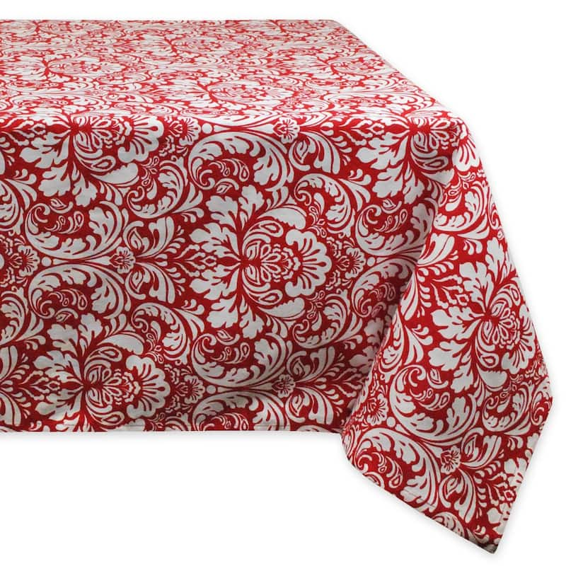 DII Lemon Bliss Print Tablecloth 70 Round - 52x52" - Damask Red