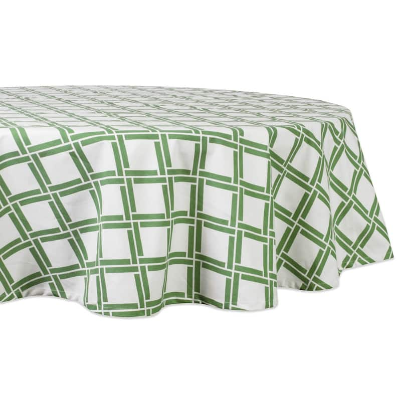 DII Lemon Bliss Print Tablecloth 70 Round - 70" Round - Bamboo Lattice