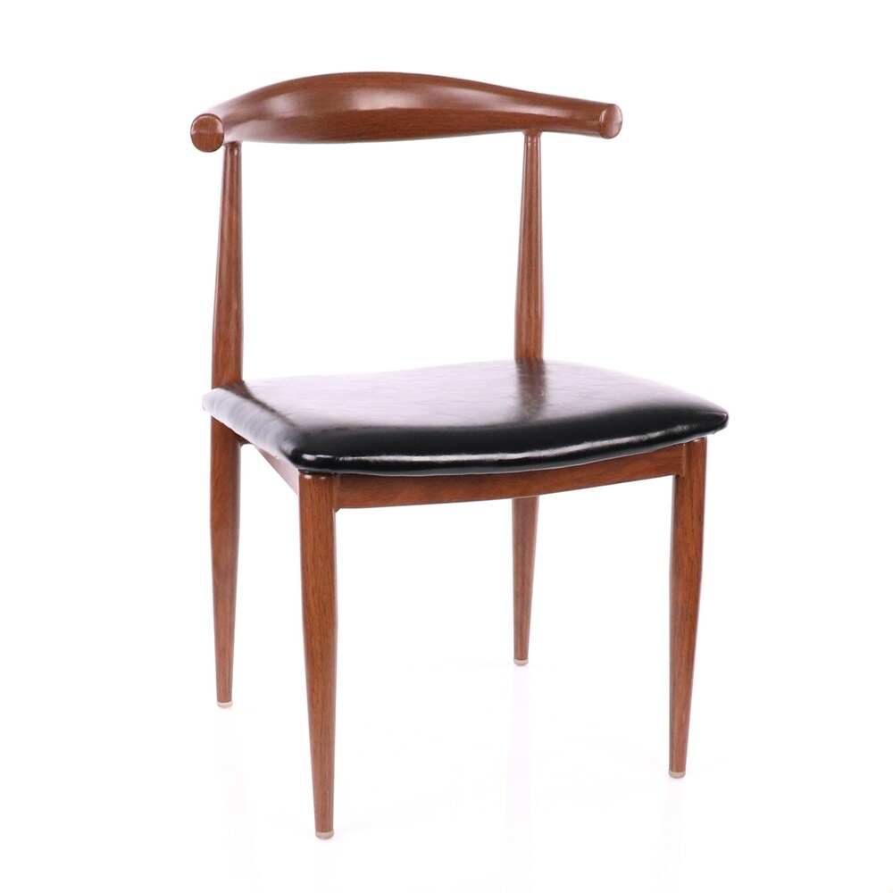 Retro Side Chairs with Black Cushion Chrome and Red Set of 2