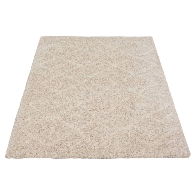 Handmade Tangier Cream, Grey Rug - ECARPETGALLERY - 7'10 x 10'2 - 7'10 x 10'2