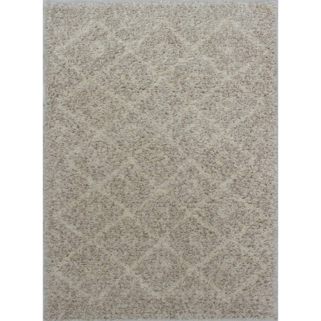 Handmade Tangier Cream, Grey Rug - ECARPETGALLERY - 7'10 x 10'2 - 7'10 x 10'2