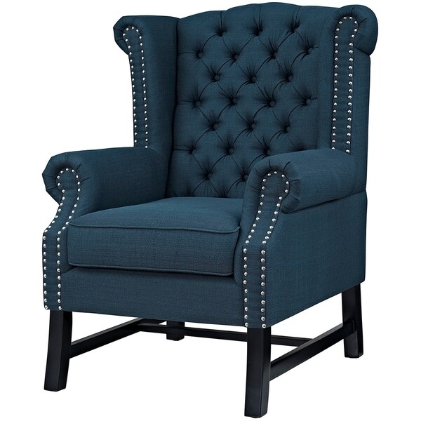 Blue wingback accent chair hot sale