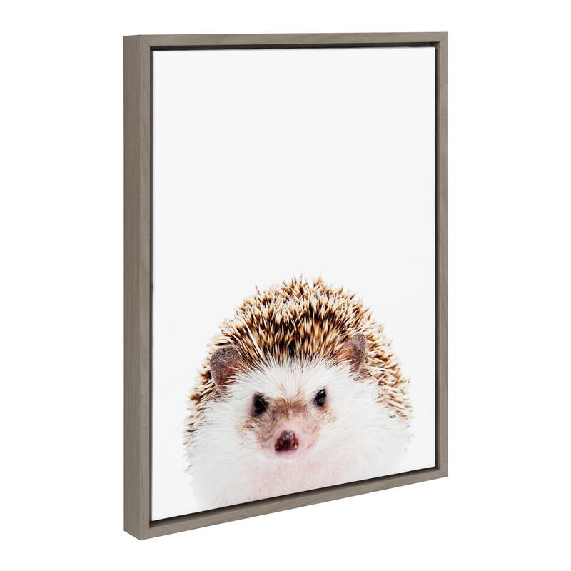 Kate and Laurel Sylvie Hedgehog Framed Canvas by Amy Peterson