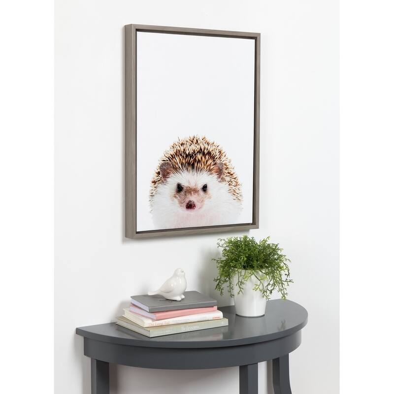 Kate and Laurel Sylvie Hedgehog Framed Canvas by Amy Peterson