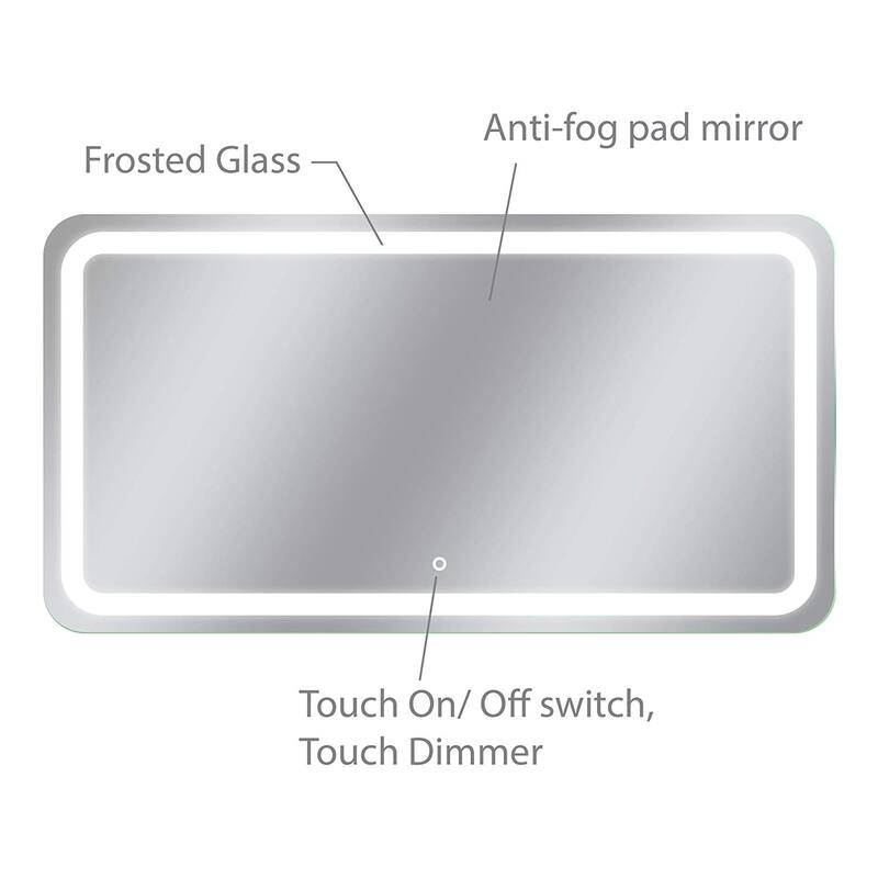 Dyconn Faucet Egret Wall-mounted LED Backlit Tri-Color Mirror - Clear