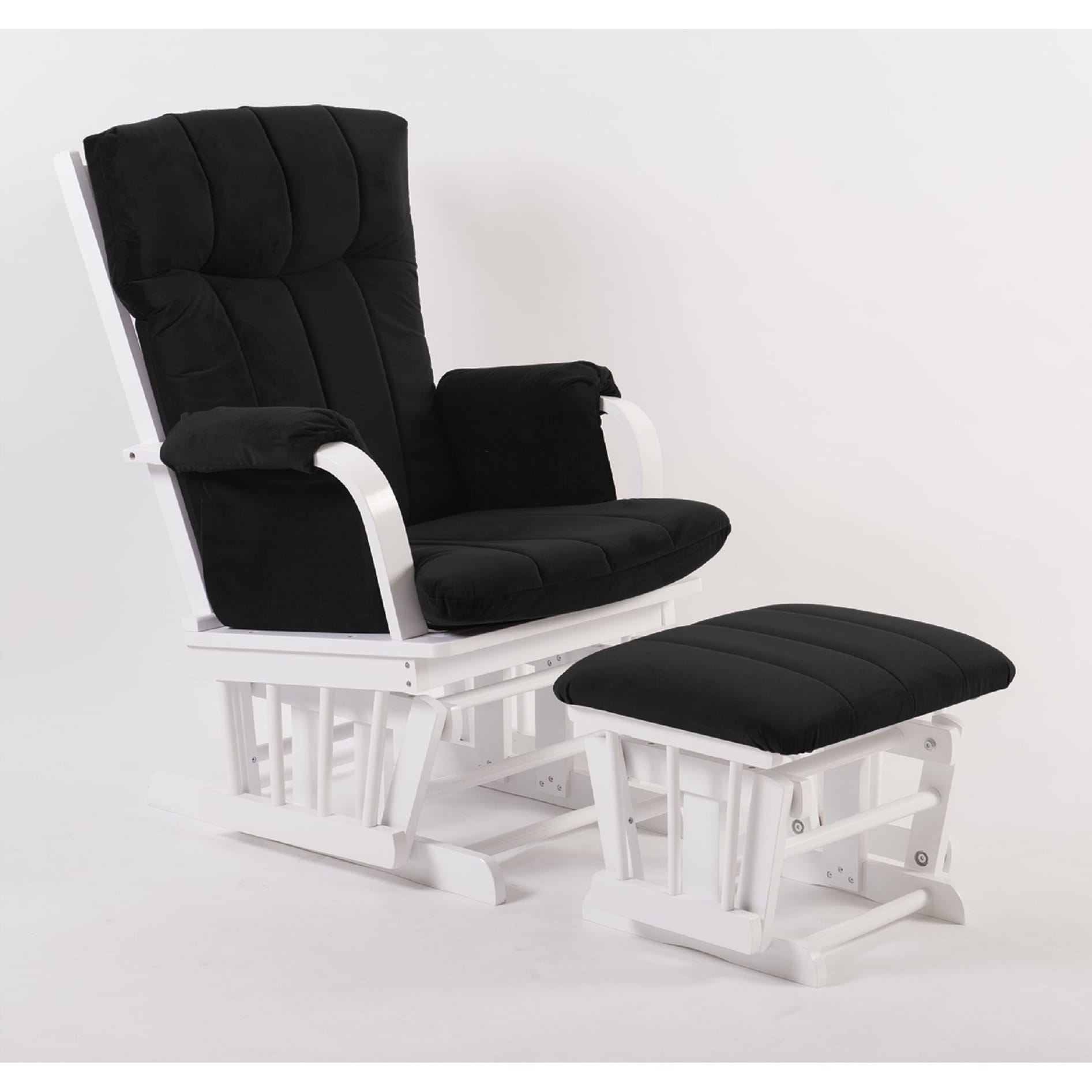 white glider with ottoman