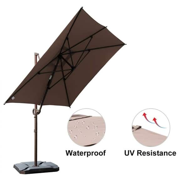 Shop Black Friday Deals On Offset Cantilever 9 By 7 Feet Rectangular Patio Hanging Umbrella With Cross Base Overstock 28608009