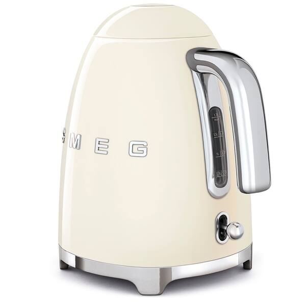 Retro Style 1.7L Electric Kettle | Cream & Stainless Steel