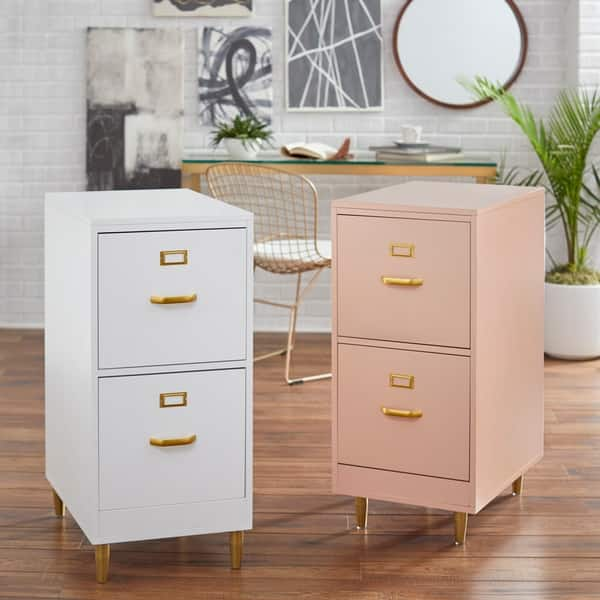 Shop Carson Carrington Erfjord 2 Drawer File Cabinet In Blush Pink