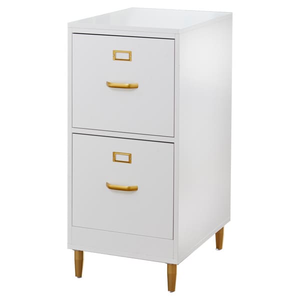 white gold filing cabinet