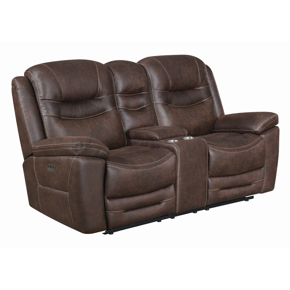 leather electric loveseat