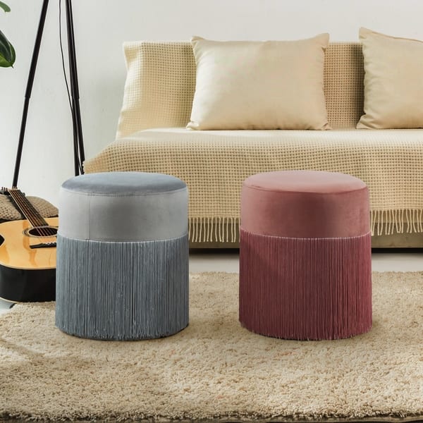 slide 1 of 13, Silver Orchid Bergere Contemporary Ottoman