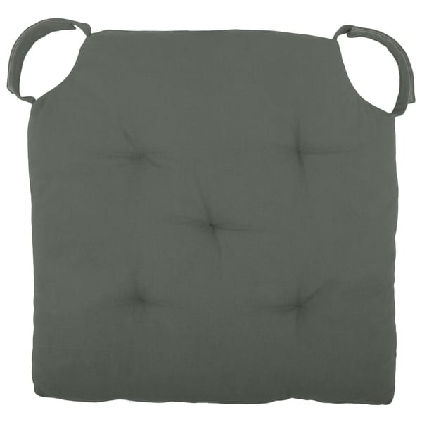 Cottone Polyfill Fiber Chair Pads w/5 Velcro Tucks|16"x16" Square Chair Pad|Extra-Comfortable & Soft Chair Cushion Pad,Grey