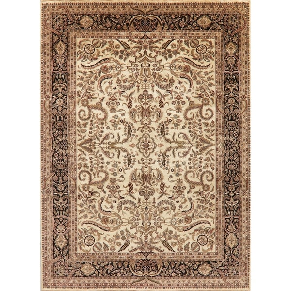 Agra Oriental Traditional Hand-Knotted Wool Indian Area Rug - 12'0" x 8'10"