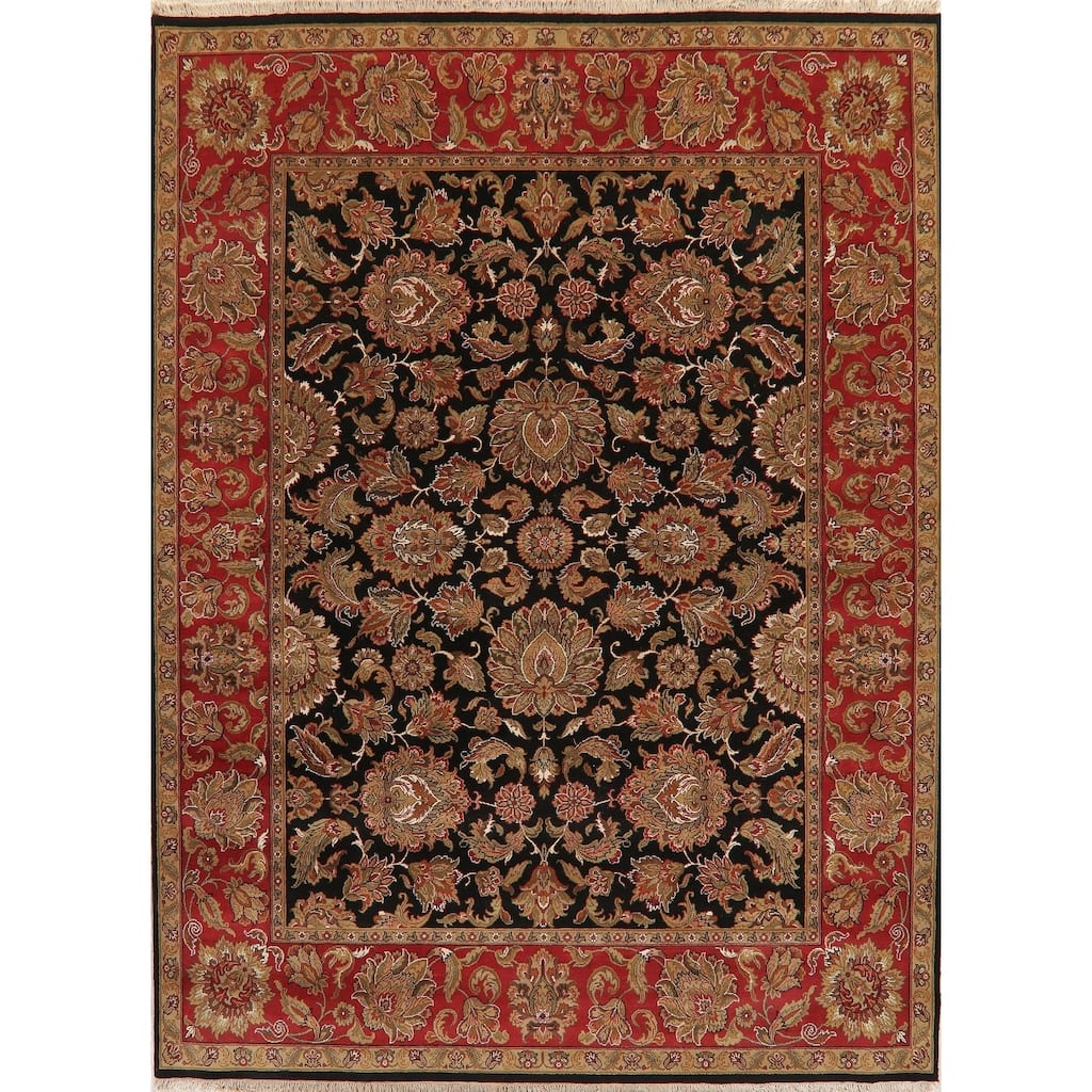 Agra Oriental Hand-Knotted Traditional Wool Indian Area Rug - 11'10" x 8'11"