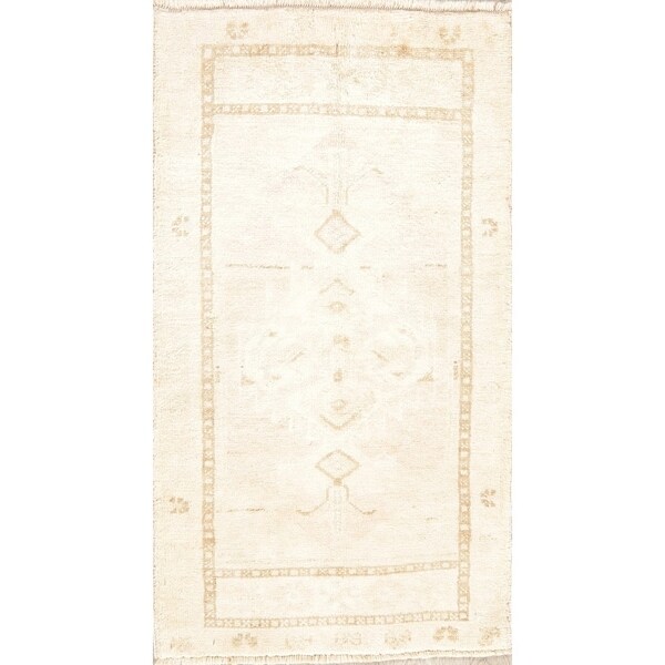 Oushak Oriental Vintage Hand Knotted Traditional Wool Turkish Area Rug - 3'2" x 1'10"