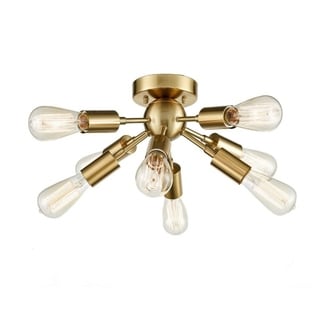 Firenze Sputnik Chandelier with 8 Socket Flush Mount Ceiling Light (Brass - Antique Brass - Antiqued) - Chandeliers For Bedrooms by Overstock.com