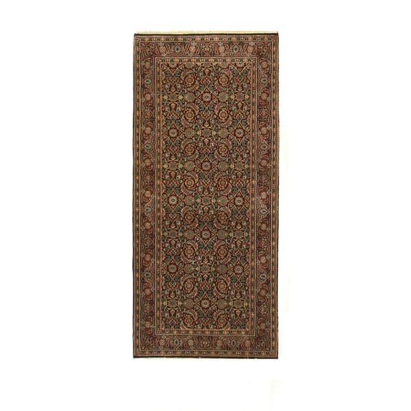 slide 2 of 5, Navy/rust Hand-knotted Wool Traditional Oriental Herati Rug - 2' 9 x 6'