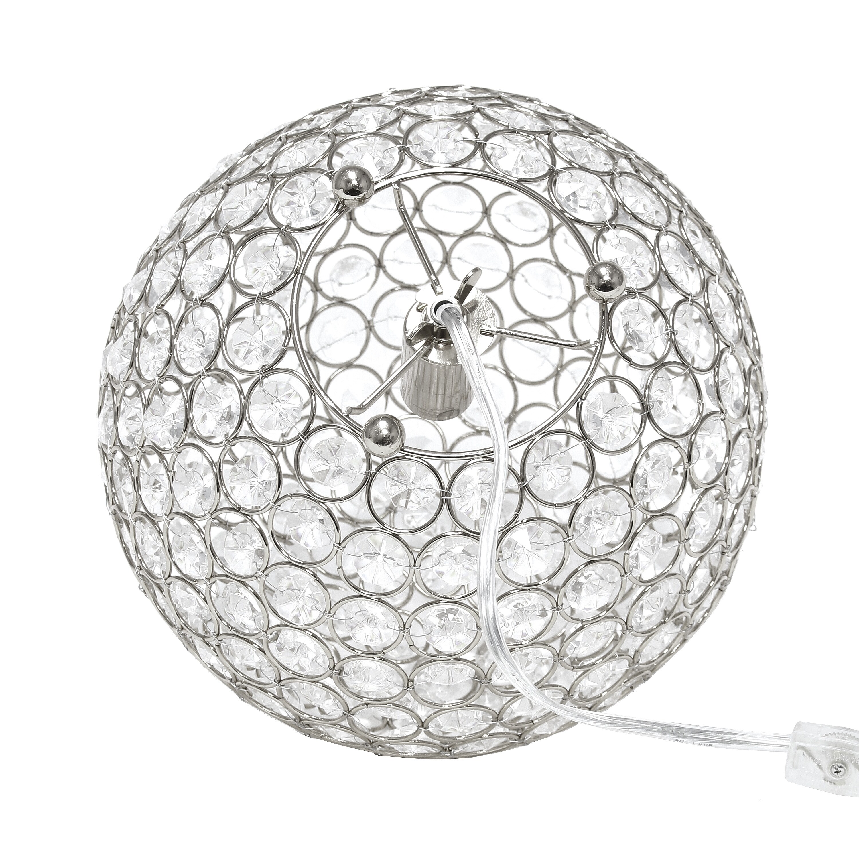 Elegant Designs Elipse 10 Inch Crystal Ball Sequin Table Lamp, White ...