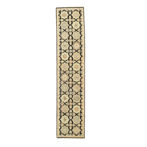 Black/green Hand-knotted Wool Traditional Oriental Agra Rug - 2' 6 x 11' 8