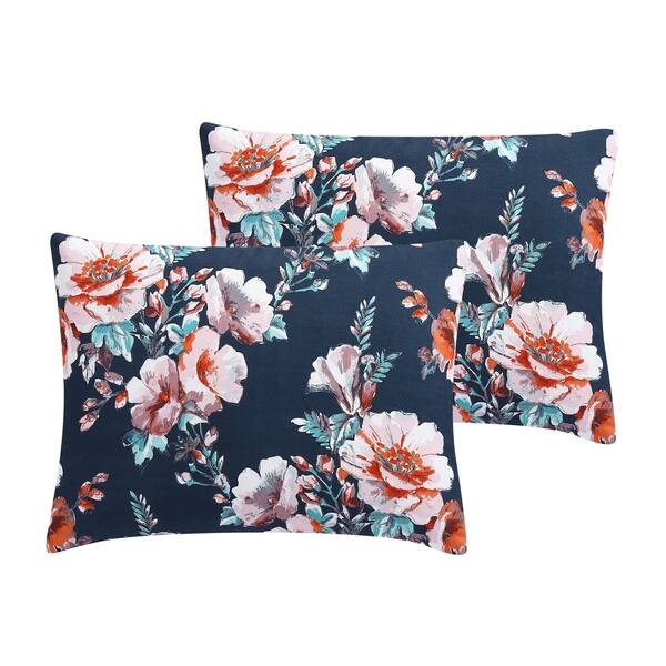 Shop Vcny Home Shelley Navy Floral Comforter Set On Sale Free