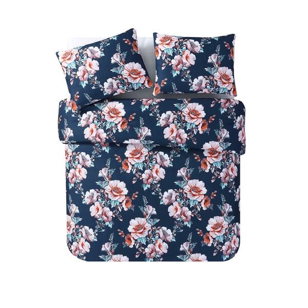 Shop Vcny Home Shelley Navy Floral Comforter Set On Sale Free