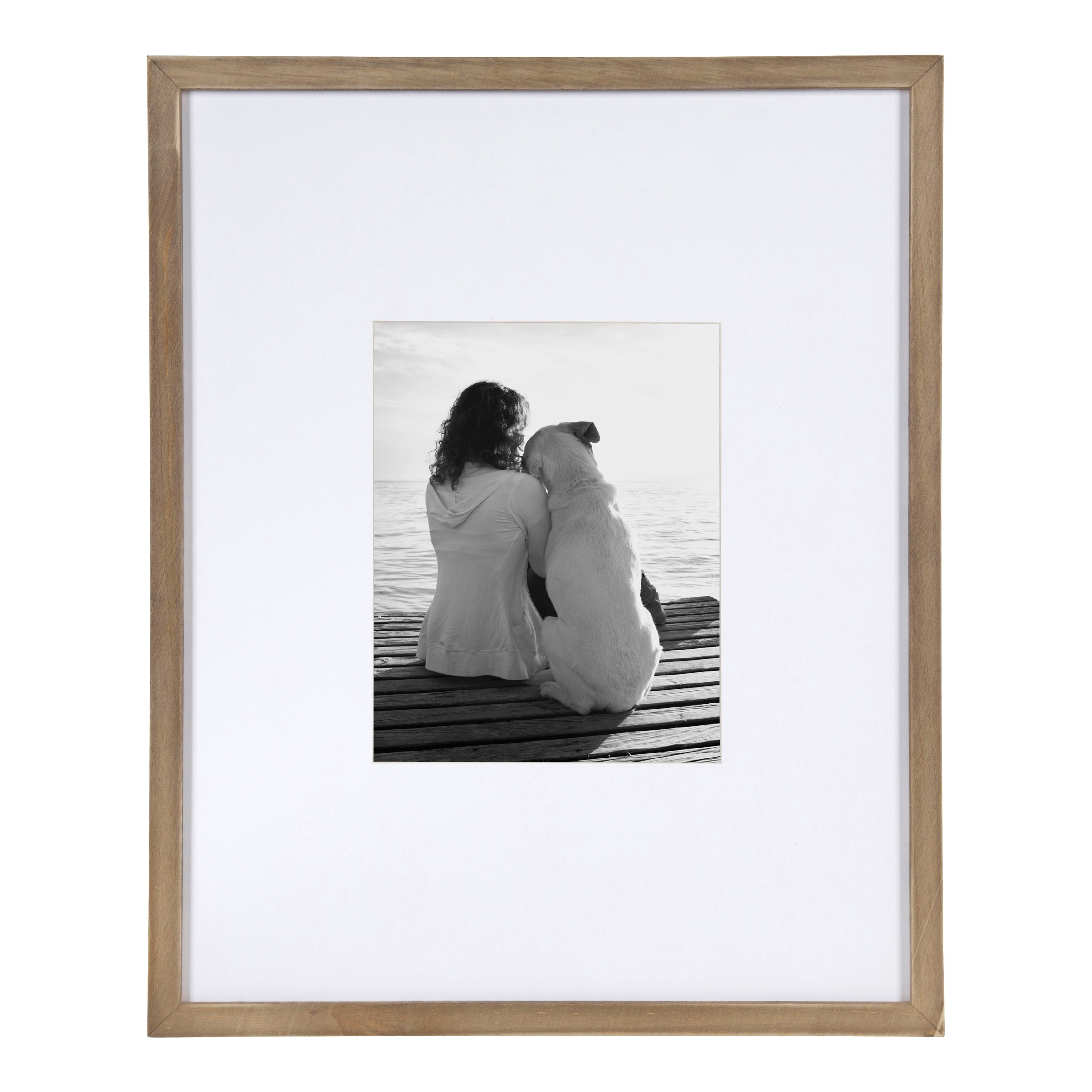 DesignOvation Gallery Wood Wall Picture Frame Walnut Brown (Set of 2) - 16x20  matted to 8x10 - (As Is Item) - Bed Bath & Beyond - 29923753