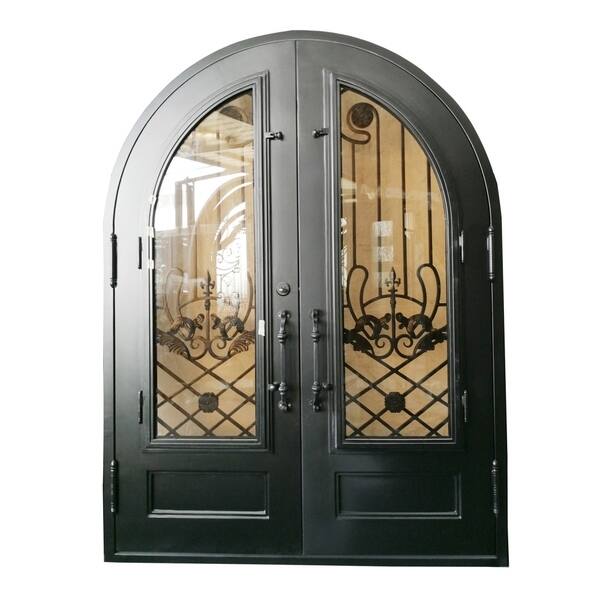 Shop Aleko Iron Dual Door With Frame And Threshold 96 X 108 X 6