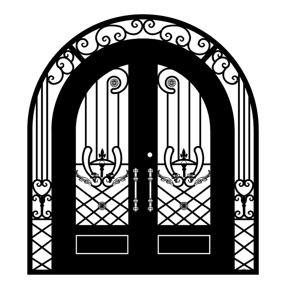 Shop Aleko Iron Dual Door With Frame And Threshold 96 X 108 X 6