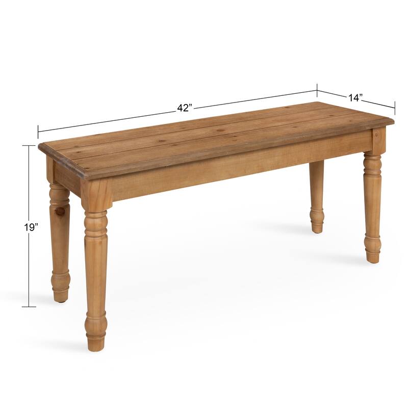 Kate and Laurel Cates Barnwood Bench - 42x14x19