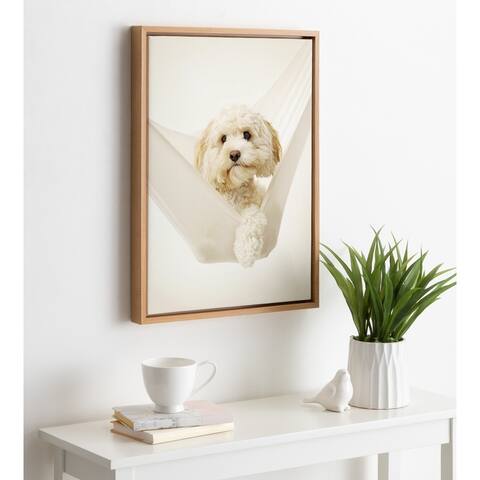 DesignOvation Sylvie Ruby Dog Framed Canvas by Rachael Hale