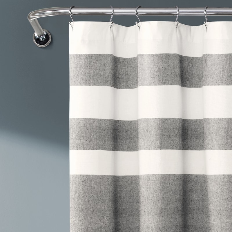 Lush Decor Cape Cod Stripe Yarn Dyed Cotton Shower Curtain
