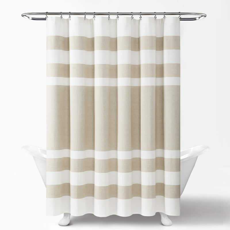 Lush Decor Cape Cod Stripe Yarn Dyed Cotton Shower Curtain