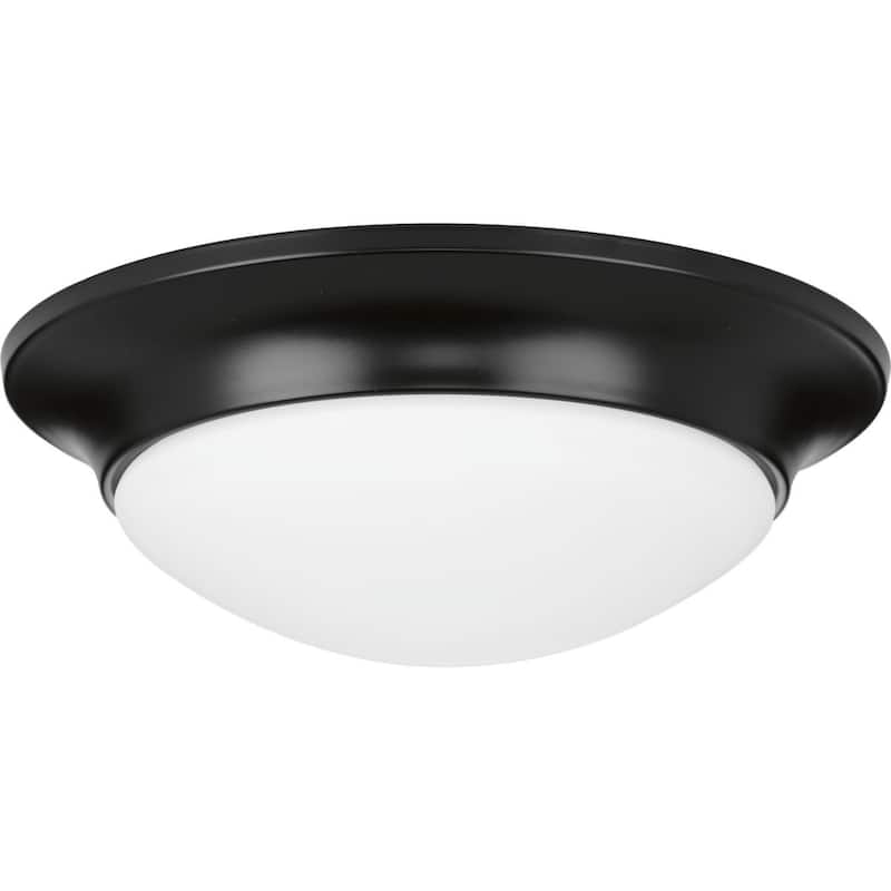 Progress Lighting One-Light 11-1/2" Etched Glass Flush Mount