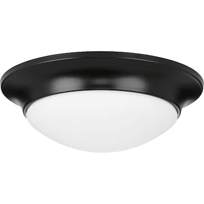 Progress Lighting One-Light 11-1/2" Etched Glass Flush Mount