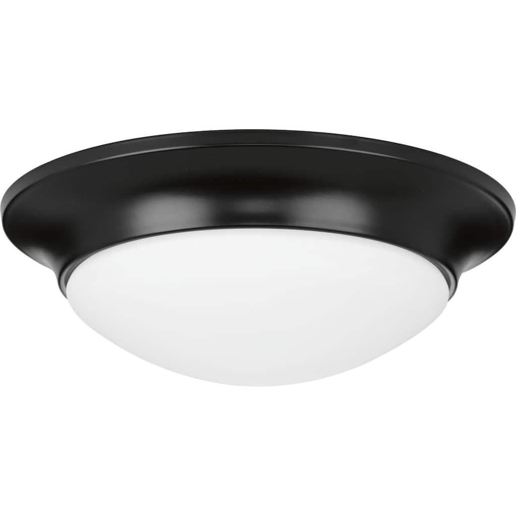 Progress Lighting One-Light 11-1/2" Etched Glass Flush Mount