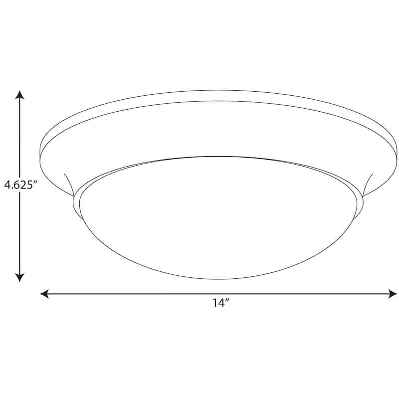 Progress Lighting Two-Light 14" Etched Glass Flush Mount
