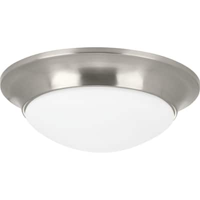 Progress Lighting One-Light 11-1/2" Etched Glass Flush Mount - N/A