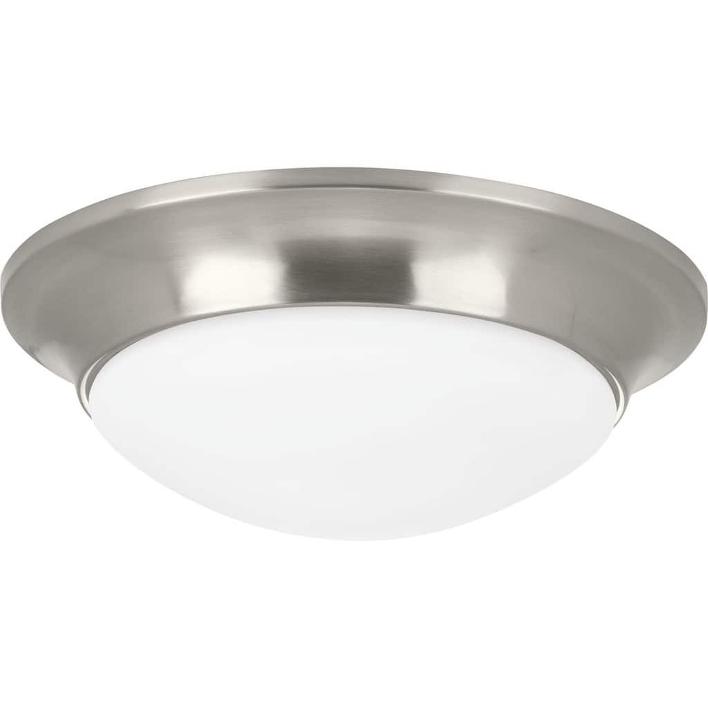 Progress Lighting One-Light 11-1/2" Etched Glass Flush Mount