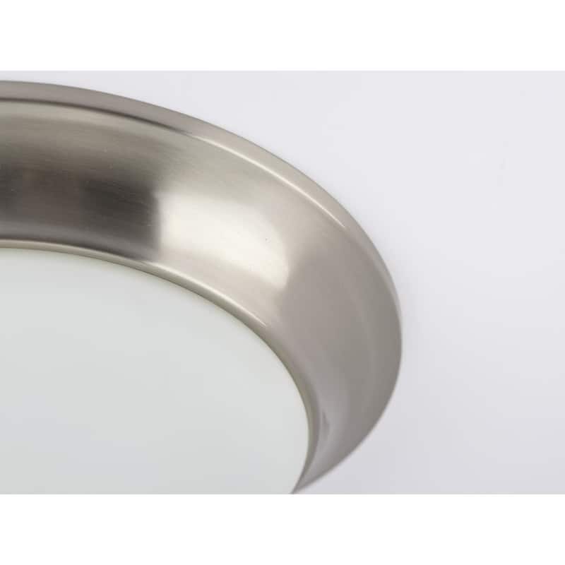 Progress Lighting One-Light 11-1/2" Etched Glass Flush Mount