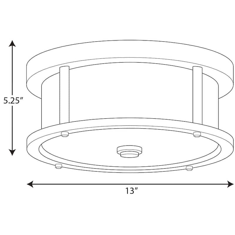 Progress Lighting Mast Collection Two-Light 13" Flush Mount