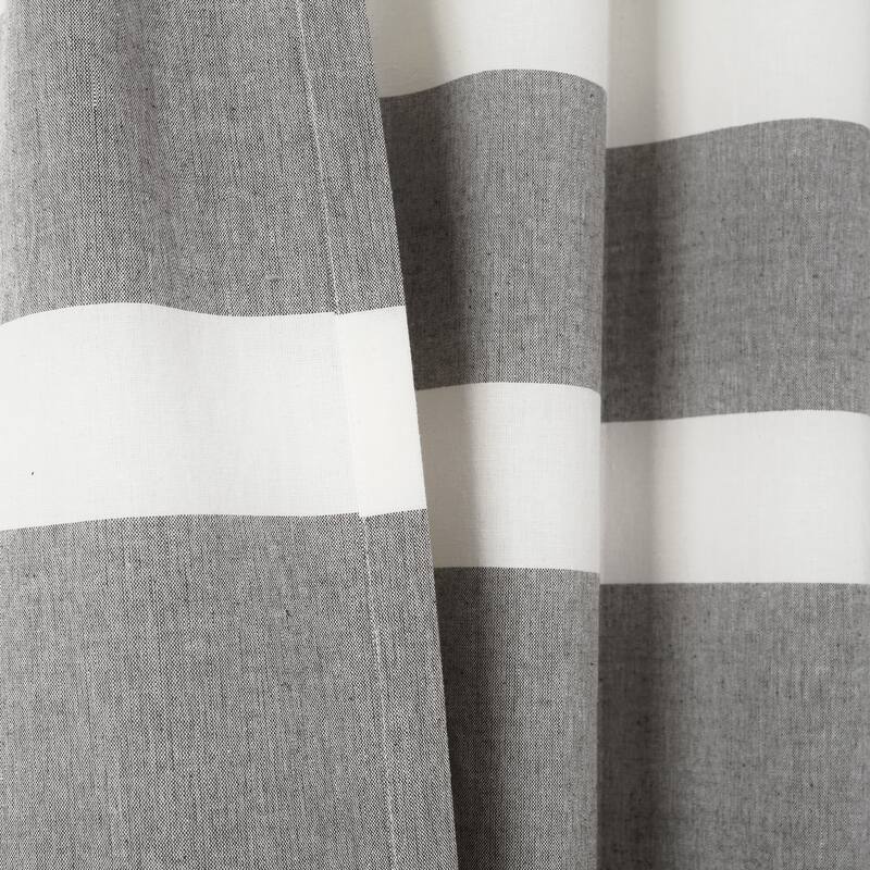 Porch & Den Marty Striped Yarn Dyed Cotton Window Curtain Panel Pair