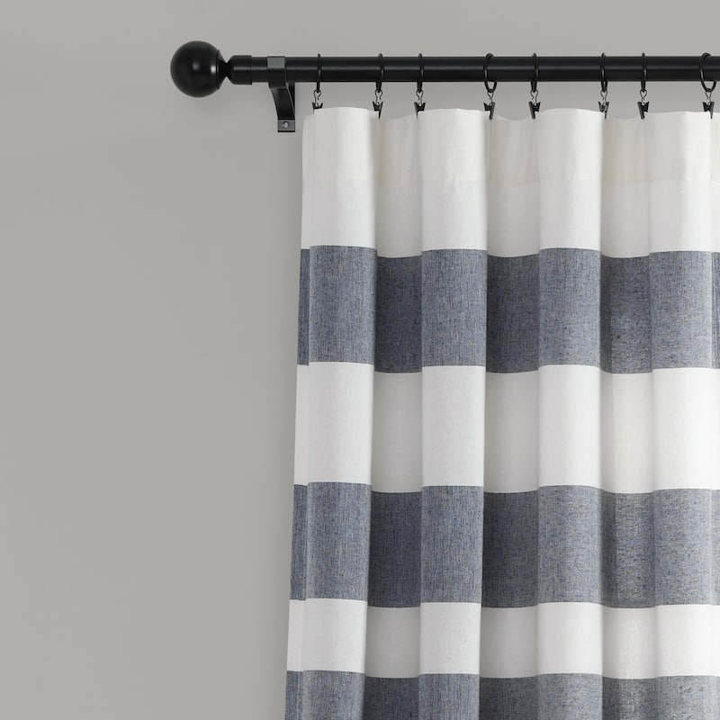 Porch & Den Marty Striped Yarn Dyed Cotton Window Curtain Panel Pair