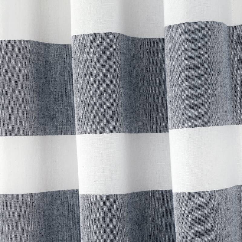Porch & Den Marty Striped Yarn Dyed Cotton Window Curtain Panel Pair