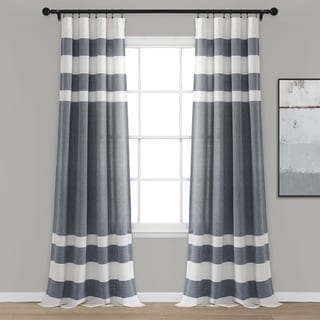 Porch & Den Marty Striped Yarn Dyed Cotton Window Curtain Panel Pair
