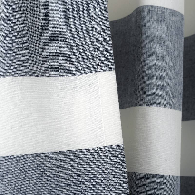 Porch & Den Marty Striped Yarn Dyed Cotton Window Curtain Panel Pair
