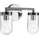 preview thumbnail 7 of 5, Signal Collection 2-Light Polished Chrome Clear Glass Coastal Bath Vanity Light Metallic