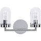 preview thumbnail 5 of 5, Signal Collection 2-Light Polished Chrome Clear Glass Coastal Bath Vanity Light