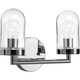preview thumbnail 1 of 5, Signal Collection 2-Light Polished Chrome Clear Glass Coastal Bath Vanity Light